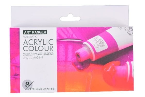 Art Ranger, akrylmaling, 8 x 22 ml, neonfarver