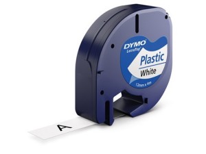 Dymo tape LetraTag plastik 12mmx4m vit