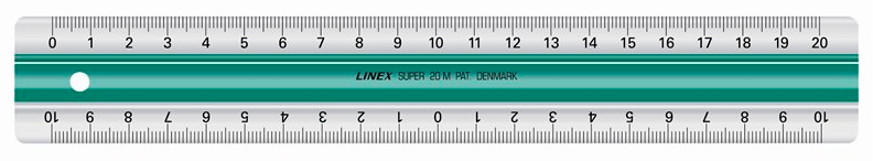 Linex Super Series, lineal, grön, 30 cm