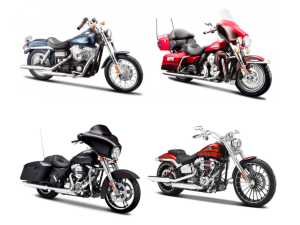 Maisto Harley-Davidson, modelmotorcykel i ask, 1 stk., 1:12