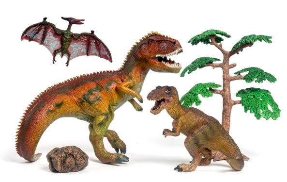 Dinosaurer, 3 stk. m/ tillbehör